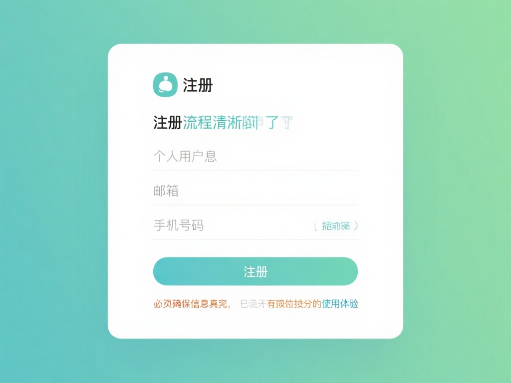 注册流程清晰明了：点击“注册”按钮后，按提示依次填